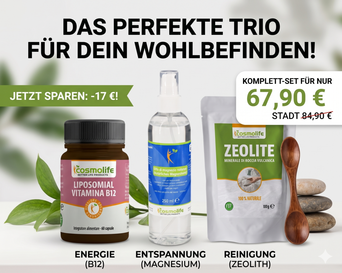 Trio Benessere: B12 Liposomiale, Zeolite e Magnesio in Kit - immagine 3